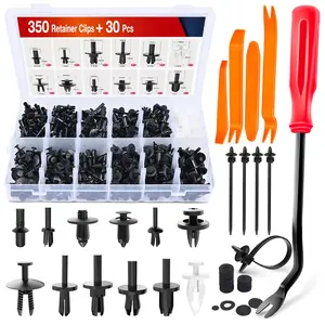 Nilight 380pcs Car Retainer Clips & Fastener Remover with 12 Most Popular Sizes Auto Push Pin Rivets Set Door Trim Panel Clips Black Replacement Automotive Accessories Body Screw  dealsforyoudays