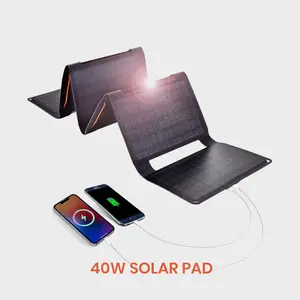 Solar Panel 40W Portable Solar Panels Chargers with PD2.0 USB-C,QC3.0 USB-A and DC Outputs Foldable IP67 Waterproof Power Emergency Camping for Small Power Station,Phones, Power Banks