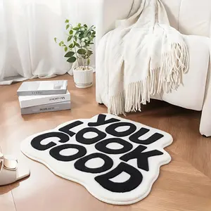 Nordic style bedroom decoration carpet creative personality YOULOOKGOOD lounge carpet thickened washable living room plush carpet Fluffy area rug home decorative rug irregular bathroom non-slip floor mat