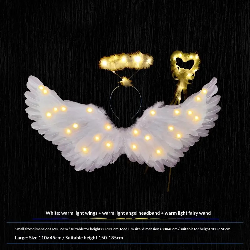 White + Headband + Fairy Wand/Warm Light Lamp