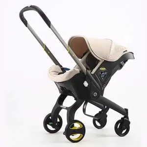 An Multifunctional Convertible Infant Car Seat Stroller – 4 in 1 Travel System Includes Basket & Cradle, 5-Point Harness,