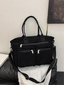 Women's Casual Multi-Pocket Large Capacity Shoulder Bag, Commuter Crossbody Tote for Daily Use, Stylish and Versatile Handbag