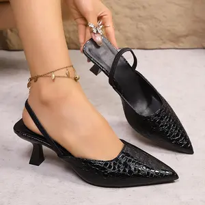 Elegant Women's Kitten Heel Sandals with Closed Toe and Pointed Design, Perfect for Weddings, Bridal Parties, Evening Proms, Comfortable Block Heels, Formal Shoes for Ladies, Ideal for Special Occasions and Easy to Slip On.