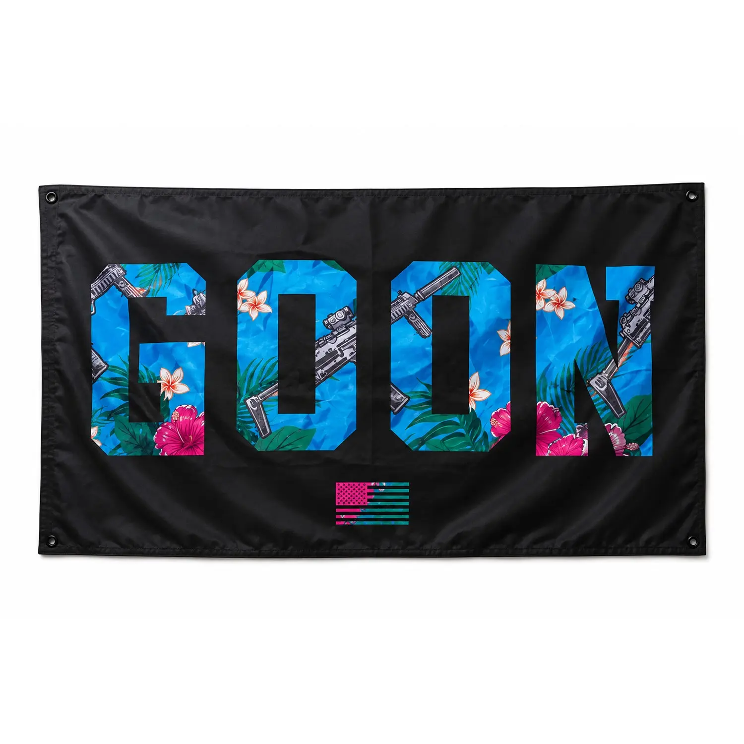 Tropical Goon Floral Arched 3ft x 5ft Bright Nylon All-Over Print Flag - Decorative Banner with Grommet Corners, Wall-Mounted, Easy Hand-Wash for Kitchen, Gym, Flags for Room Decor
