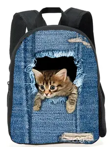 Cute Cat Design Student Backpack, Fashionable Animal School Bag, Perfect for School, Travel, Commuting, Back-To-School Gift, School Backpacks