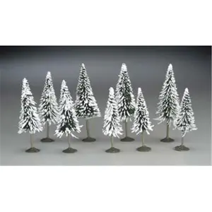 Bachmann  N 3 in.- 4 in. Pine Trees with Snow - 9, Decoration, Ornaments, Removable, Realistic