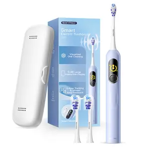 SakyProral G5S Electric Toothbrush with Smart Screen - Visualized Electric Toothbrush with 2 Brush Heads, Travel case