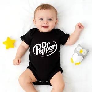 Baby Bodysuit Dr Pepper Logo Print 100% Pure Cotton Non-Irritating Snap Closure Breathable Great For Sleep & Play Baby Clothes