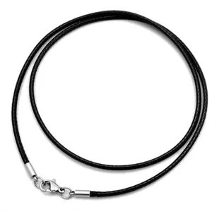 Braided Leather Chain Cord Necklace with Stainless Steel Clasp Waterproof
