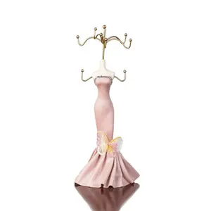 Creative Princess Dress Jewelry Stand, Necklace and Hair Accessory Organizer, Display Rack for Window Decor, Home Decoration Shelf