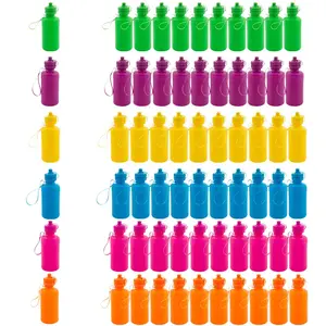 7 1/2" 18 oz. Bulk  60 Ct. Neon Solid Color BPA-Free Plastic Water Bottles