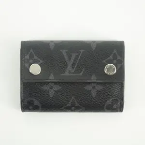 Pre-owned Louis Vuitton Canvas Small Leather Goods Monogram Eclipse Discovery Compact Wallet #1958