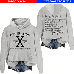 Gen X Hoodie, Raised On Hose Water And Neglect Sweatshirt, 70s Childhood Quote Graphic, Sarcastic Adult Nostalgia Top, Funny Retro Unisex Gift For Men For Women