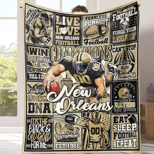 New Orleans Parabolic Blanket, a Colorful Football Team Blanket Gift for Male And Female Football Fans, Suitable for Sofas, Beds, And Sofa Chairs,A warm nap blanket Suitable for all four seasons A gift suitable for fans, friends and children summerwins