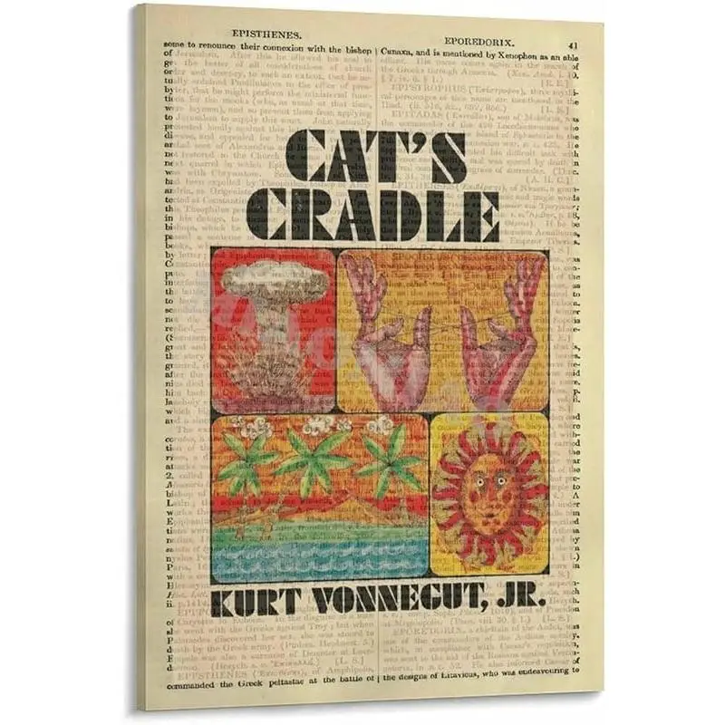 Book Cover Poster Cat's Cradle by Kurt Vonnegut Wall Art (3