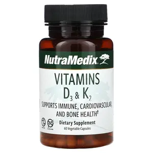 NutraMedix Vitamins D3 & K2, 60 Vegetable Capsules