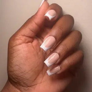 French Tip Handmade Press-On Nails with Mini Cuticle Pusher Buffer File & Alcohol Wipe Custom Sizes Available