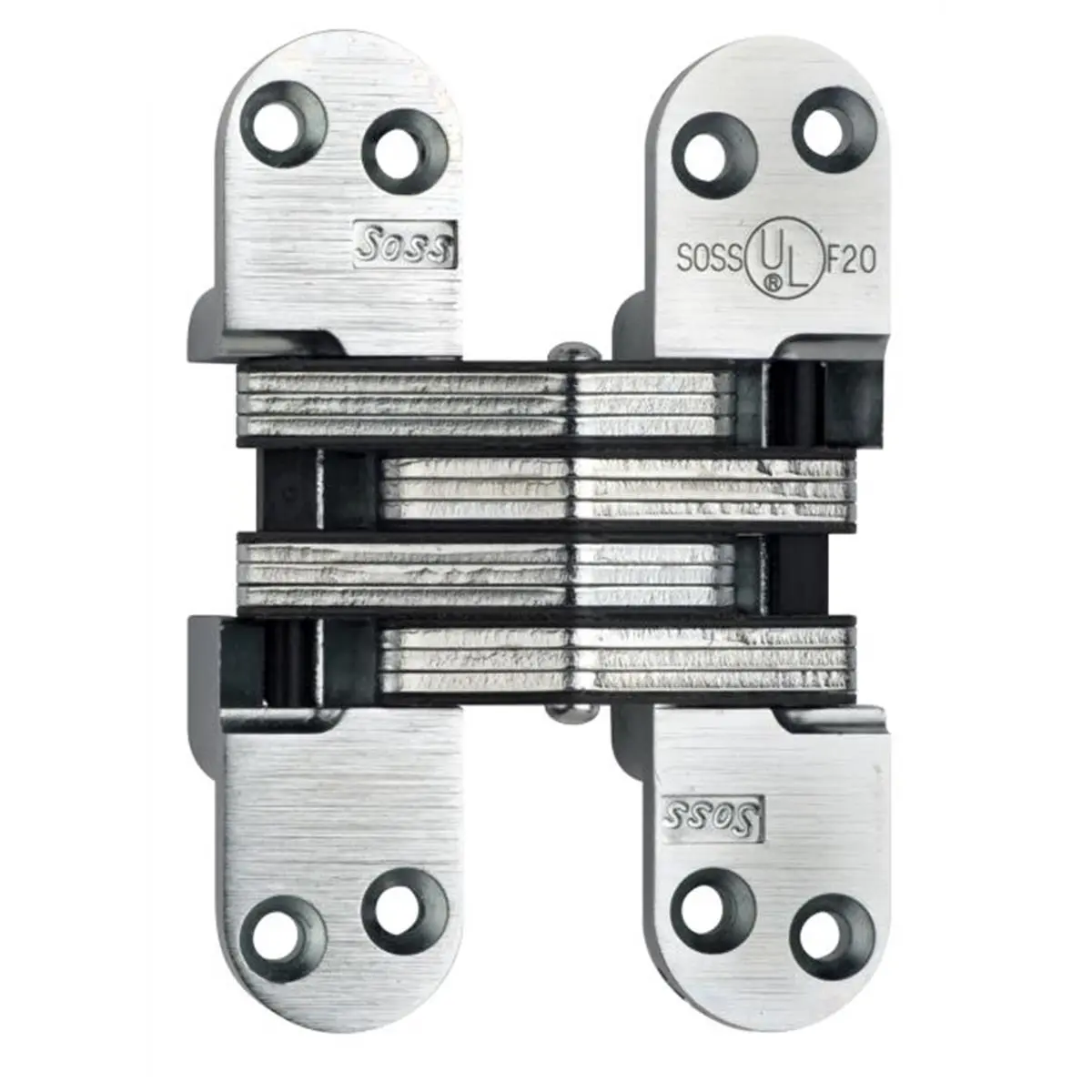 Soss 21819 Heavy-Duty Invisible Door Hinges, 1.125x4.625 in., Compatible with 1.75 in. Handleless Doors, Black