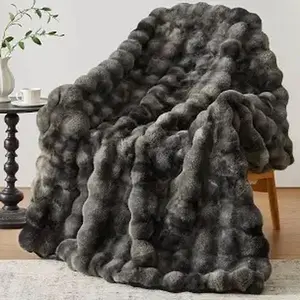 Solid Color Faux Rabbit Fur Blanket, 1 Count Soft Comfy Skin-friendly Warm Throw Blanket, Bedding Supplies for Home Bedroom Living Room Dormitory