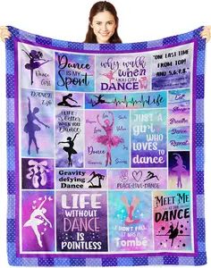Dancer Gifts Blanket- Dance Gifts for Girls - Ballet Gifts - Dance Teacher - Dance Gifts for Teen, Dance Recital Dancing Heart Cheerleader Gymnastics, Cheerleading Gifts Throw Blankets 60x50in