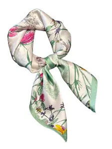 Women's Elegant Floral & Plants Print Square Scarf, Casual Soft Comfortable Shawl for Daily Wear, Fashion Accessories for Women & Girls