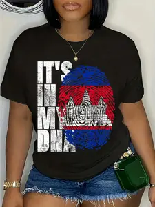 100% Cotton It's In My DNA Cambodian Gifts Khmer Kampuchea Cambodia Flag T-Shirt