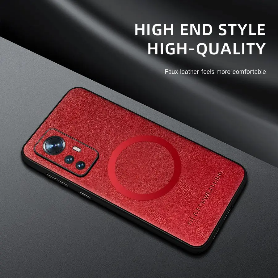 For Xiaomi 12 12S 12X 12 Pro 12s Pro 12s Ultra 12 Lite PU Leather Magnetic Ring Soft Edge Anti-Drop Anti-Fingerprint Phone Case