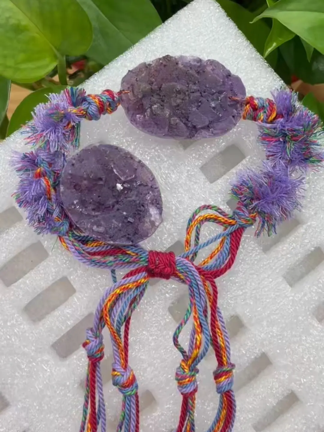 Lisa(16547)gc.natural fluorite ring and bracelet set