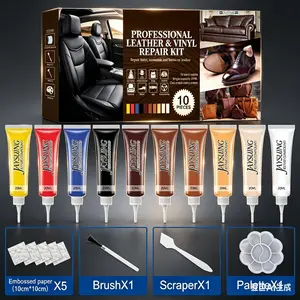 Leather Color Repair Cream Set for Car Leather Care, Color Restoration for Leather Bags, Shoes, and Sofa Renovation