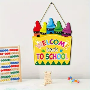 Back-To-School Door Hanging Decorations, Welcome Sign & Classroom Decoration, Easy-Hanging Hooks, Perfect for School Days & Class Parties