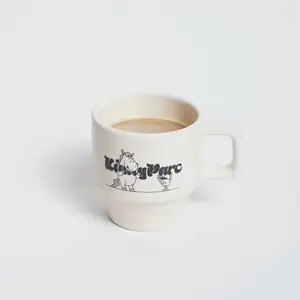 Kimlyparc Daily Stack Mug 7oz - Drinkware, Porcelain, Microwave & Oven safe, Stackable, Coffee Cup, Ceramic, Navajo White, Washable, Stackable, Reusable