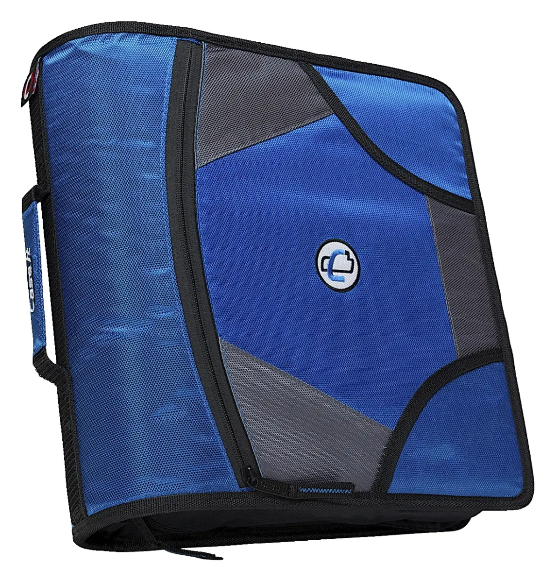 Case-It 1590357 Zipper Binder with 5 Tab Files, D-Ring, 4 in. - Blue