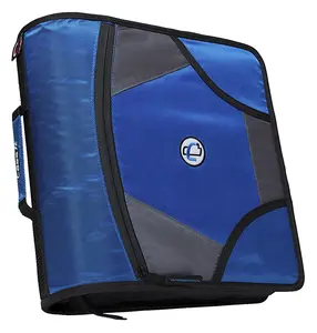 Case-It 1590357 Zipper Binder with 5 Tab Files, D-Ring, 4 in. - Blue