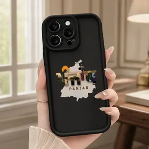 Phone Case with Printed Pattern of Punjab Map and Related Elements, TPU Material, Anti-Slip and Shockproof, Compatible with iPhone 17 AIR 17/16/15/14/13/12/11 PRO PROMAX X XS E PLUS, T695