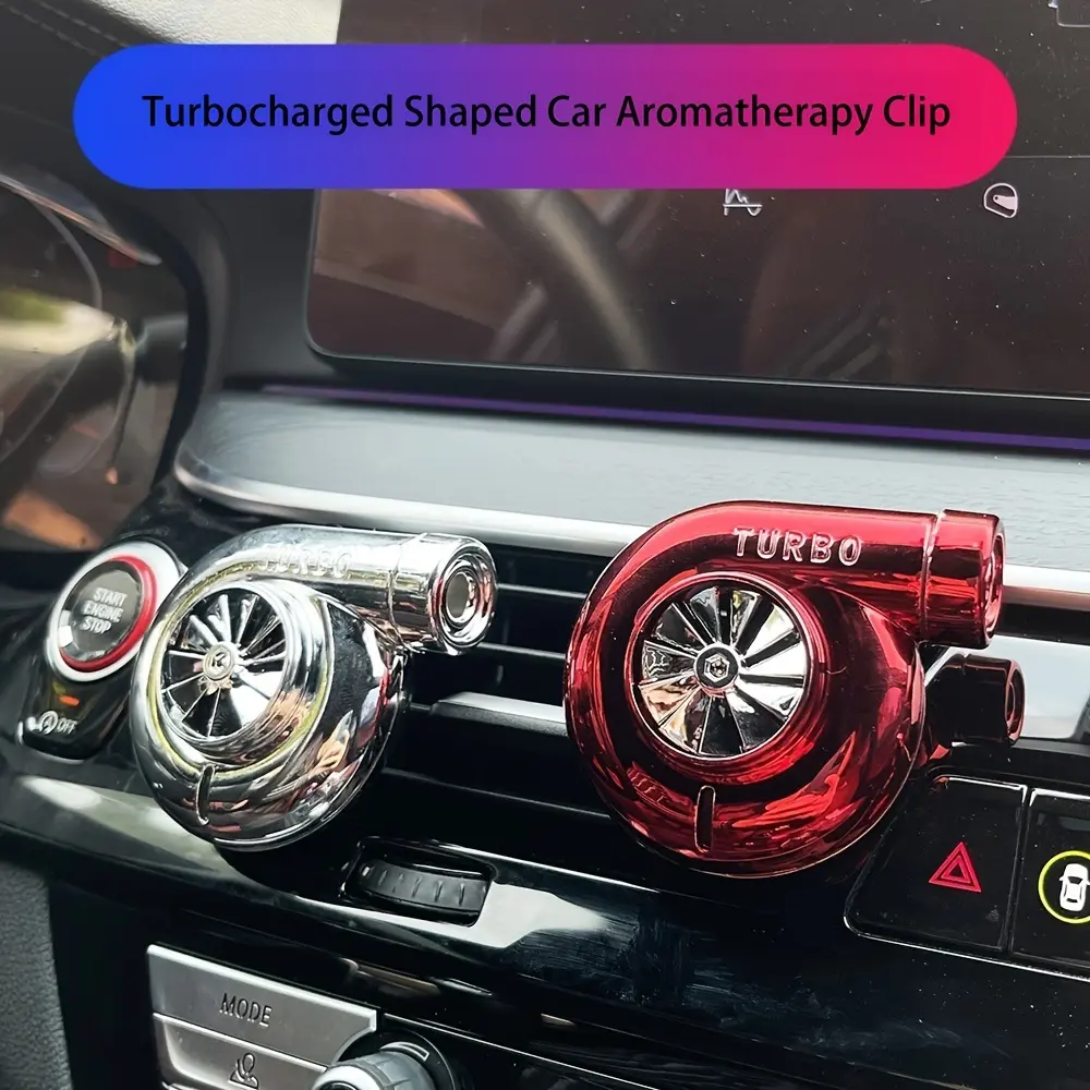 1-Pack Turbocharged Design Aromatherapy Vent Clip, Vehicle Air Conditioner Freshener with Refillable Scent Tablet, Interior Accessory Auto Decor