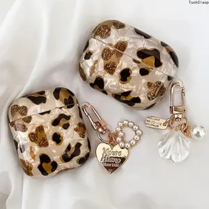 Fashion Leopard Print AirPods Case with Chain, Stylish Protective Cover Compatible with AirPods 1/2 & Pro, Durable Trendy Earphone Accessory for Everyday & Travel Use