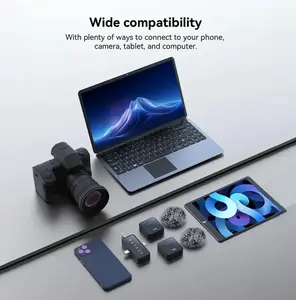 3-in-1 Portable Wireless Microphone, Professional Hi-Fi Audio Quality with Noise Reduction, Long 328FT Range & 20H Battery for Phone Camera YouTube Live Recording