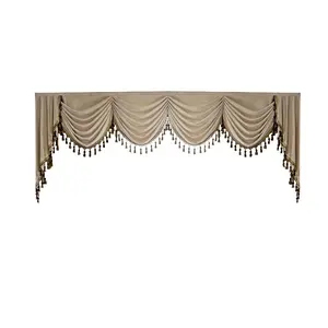 Luxury Velvet Wave Curtain Head, French Fringe Decorative Window Valance, Living Room Bedroom Finished Curtain Head, Window Decorations Supplies (no Curtains Included)