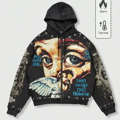 Supreme Wings Zip Up Hooded Sweatshirt - TikTok Shop