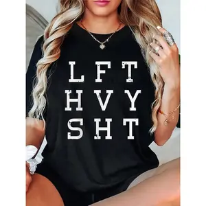 100% Cotton Gym Lift Heavy Sht Workout Weightlifting Deadlift Men Women T-Shirt