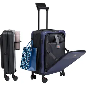 22-Inch Foldable Expandable Carry- Spinner - Lightweight Airline-Approved Hardside Suitcase with USB  Port, TSA Lock, Laptop Sleeve, Bag Hook, Cup Holder, Phone Holder 22x14x9