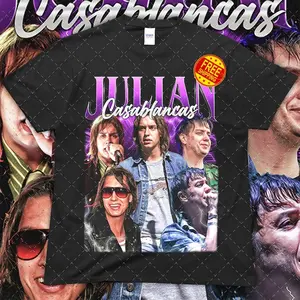 Julian Casablancas T-shirt - Unisex Tee, Band Merch, Music Lover Gift, Rock Band Shirt, Vintage Style Top ID