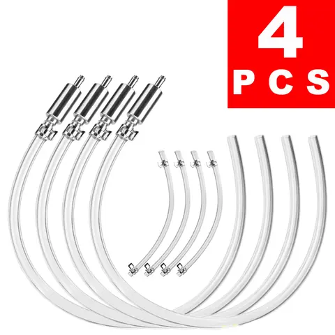 4PCS Brake Bleeder Hose Kit with 1-Way Check Valve Tube, Universal Hydraulic Brake & Motorcycle Clutch Bleeding Set with Soft Tube & Metal Clips, Car Tools, Car Maintenance Tools