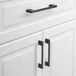 Collinets 4 Inch Solid Metal Miami Cabinet Handle For Kitchen Drawers, Matte Black, Includes Screws