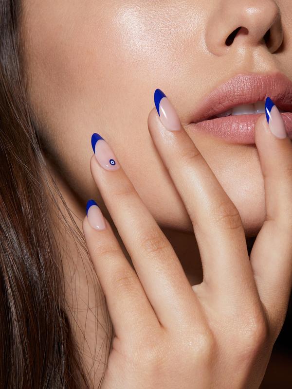 Static Nails Reusable Pop-On Manicures - Evil Eye Almond - The Better, Long-Lasting Alternative to Salon Gels, Dips, Acrylics, and Press-On Nails