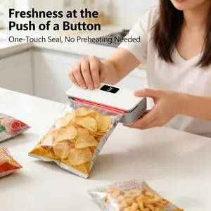 New Mini Sealing Machine，Portable sealing machine with 6-Level Adjustable & Digital Display,Magnetic Design， Resealer for Plastic Bags, Snacks, Food Storage