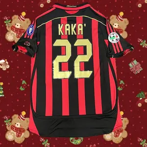 2006 2007 Milan Retro Red Away Shirt No. 22 Kaka Short-Sleeved Football Jersey