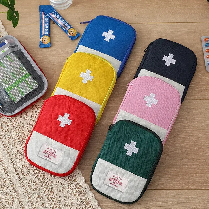 Portable First Aid Storage Pouch Compact Zipper Organizer Bag for Travel Home Camping and Everyday Essentials