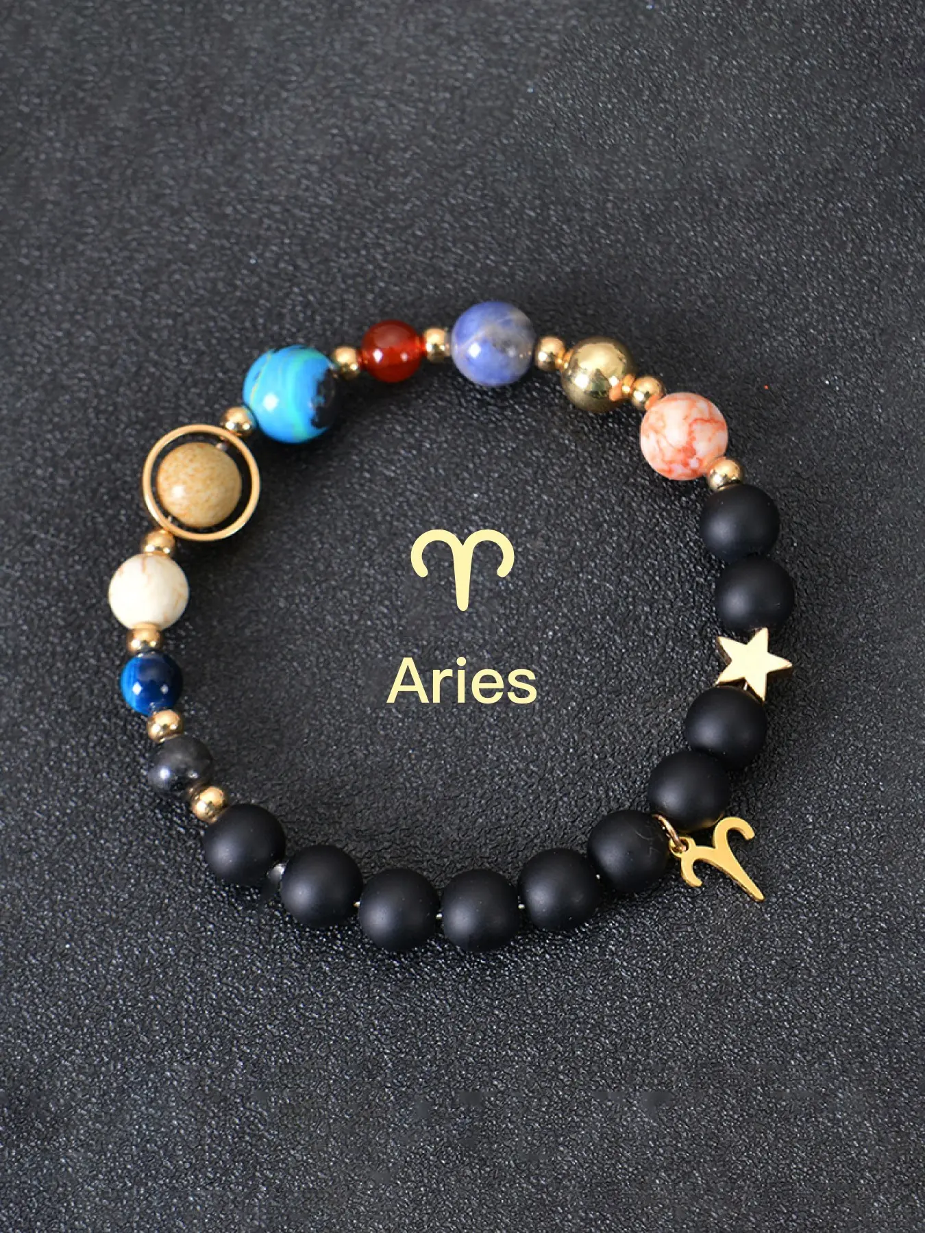 Trendy Hip-Hop Zodiac Charm Bracelet, Crystal Bracelet, Beads Bracelets, Unisex Elastic Rope Beaded Jewelry, Versatile Street Style Accessory, Perfect Gift