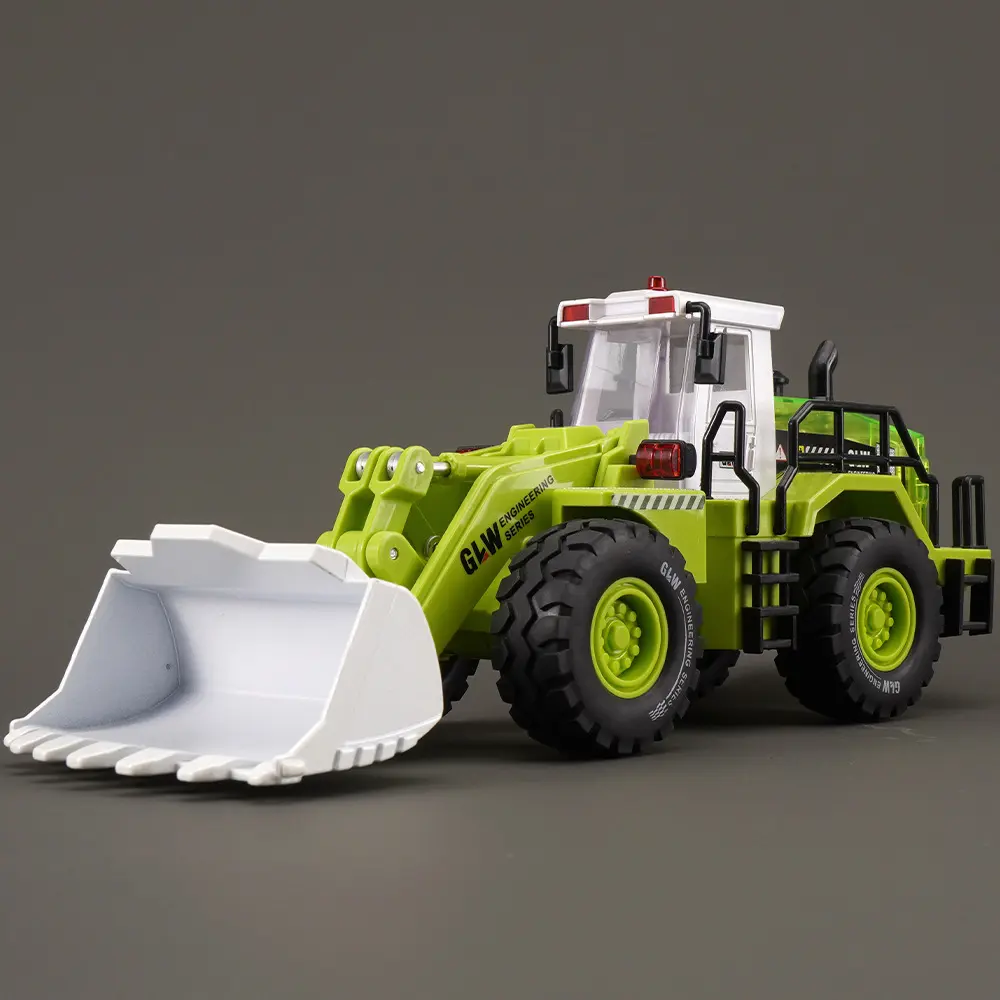 Alloy Bulldozer Toy Model With Movable Roller Removable Engine Hood Light Sound Effects Rubber Tires Inertia Sliding Function Simulation Engineering Vehicle monster truck ramp